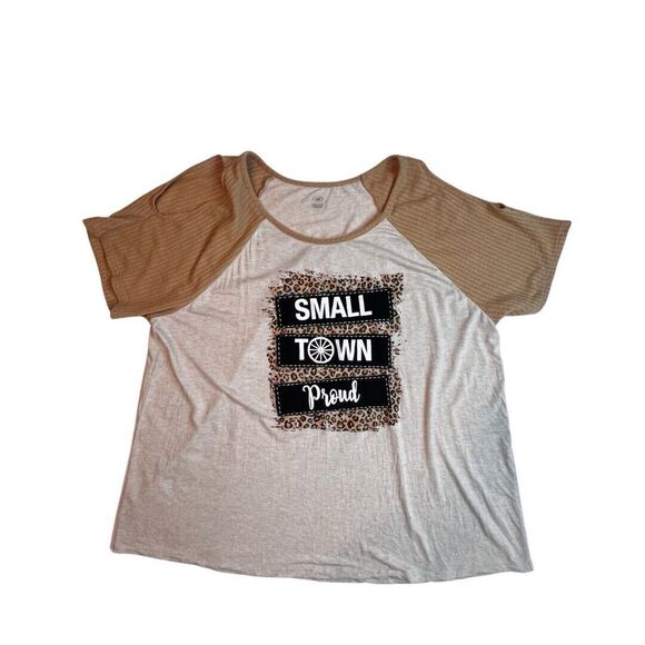 Cato Top Womens 18/20 Leopard Print Cold Shoulder Small Town Proud Casual Blouse - Picture 5 of 9